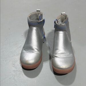 Silver Kids Ankle Boots